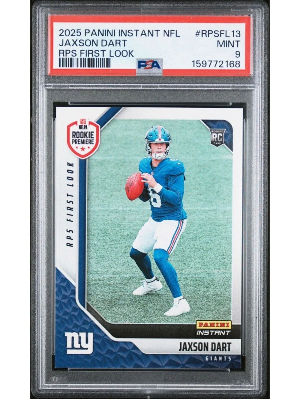 2025 Panini Instant RPS First Look  Jaxson Dart #RPSFL-13 Rookie (RC) PSA 9 Mint